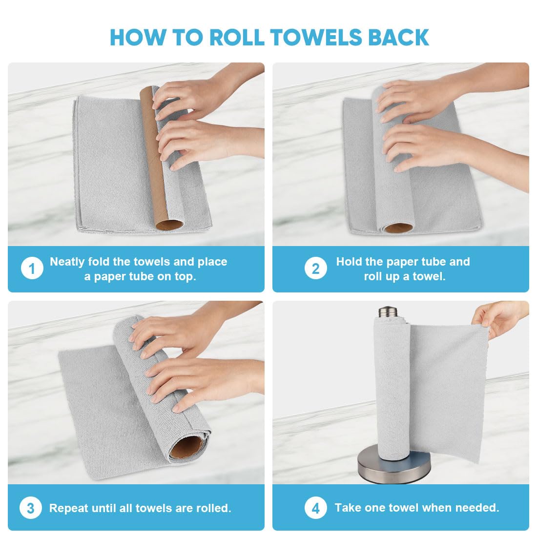 Microfiber Cleaning Cloth 165 Sheets 3 Roll, Cleaning Rags 11×9"