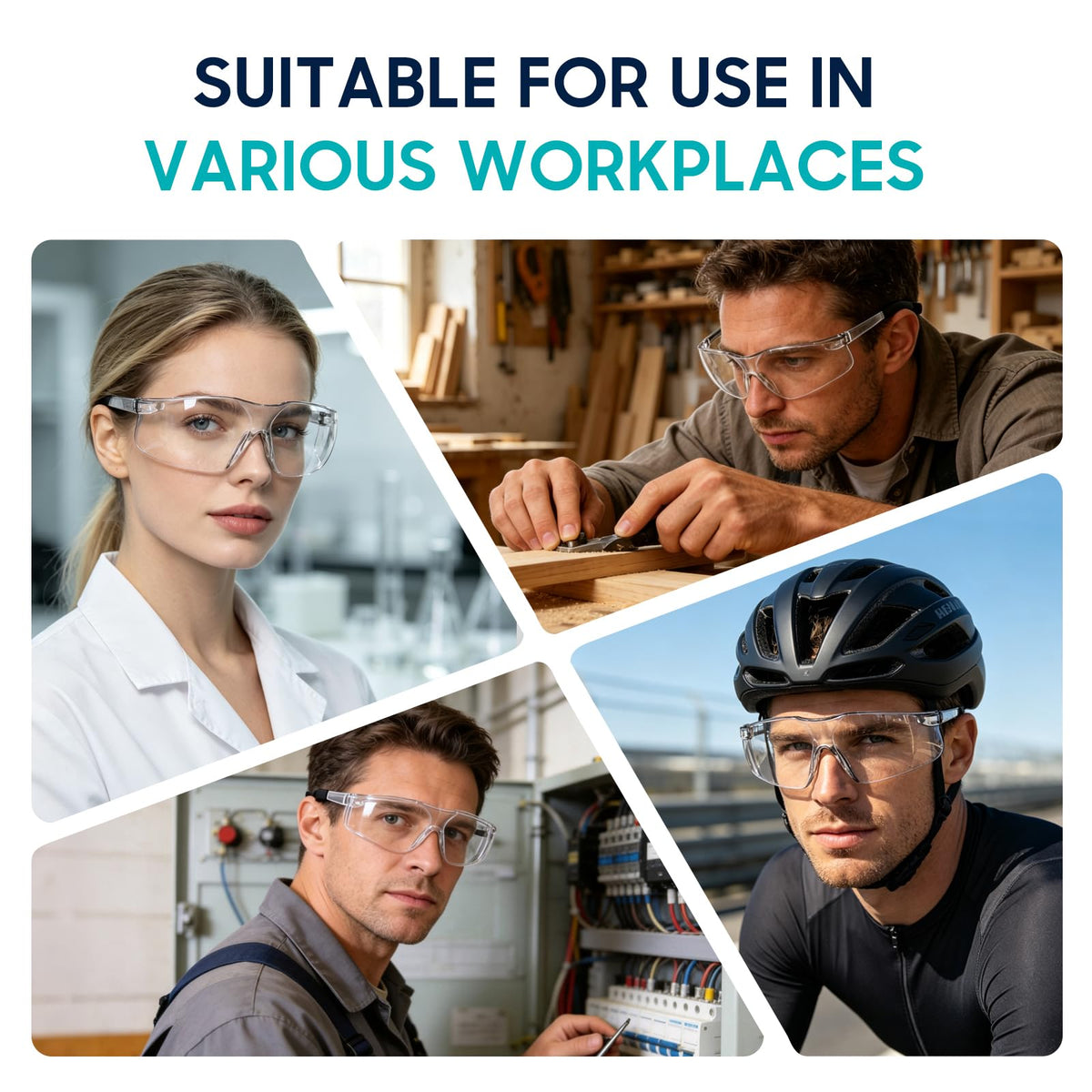 Pack Bulk Smoke Safety Glasses, Anti-Fog, UV400, ANSI Z87.1