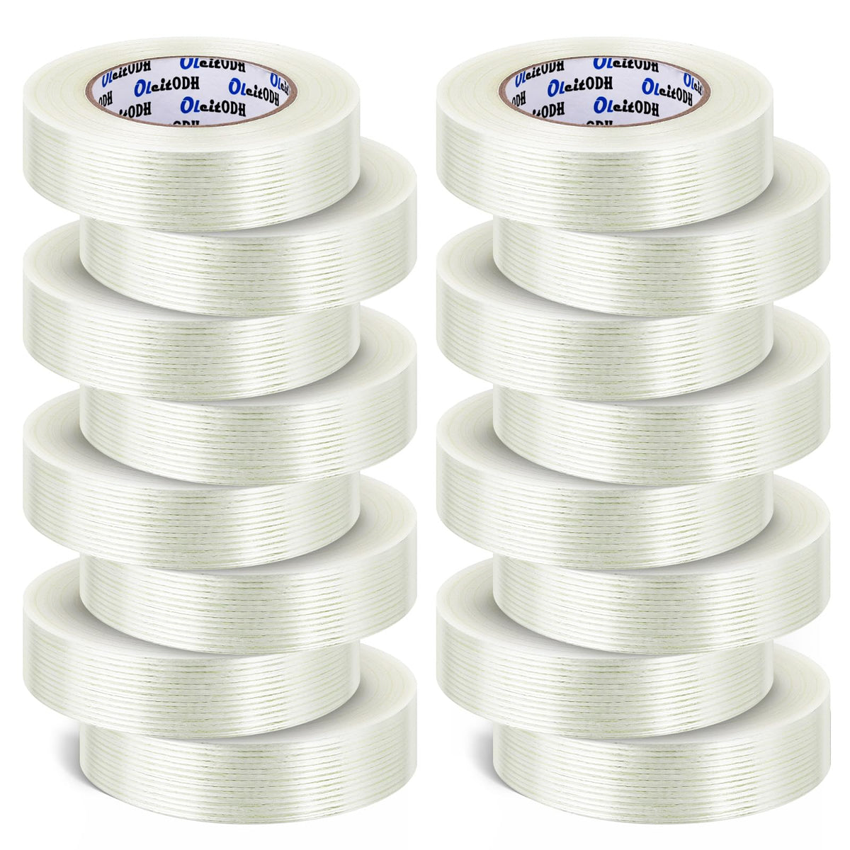 16 Rolls Strapping Tape 1 Inch x 60 Yards 5.5 Mil Fiberglass Tape