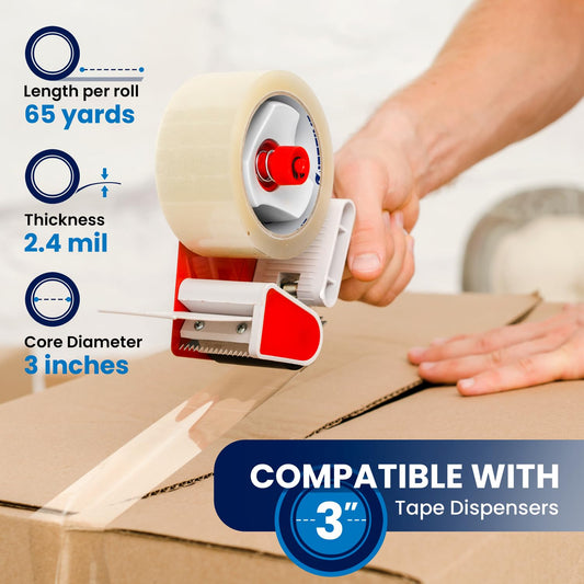 36 Rolls Clear Premium Packing Tape, 65 Yards, 2.2 mil, Heavy Duty Packaging Tape