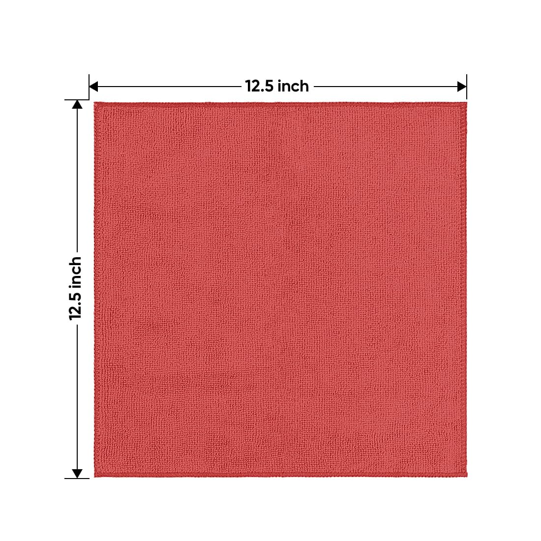 Red Microfiber Cleaning Cloth 12 Pack, 12.5 x 12.5 inch Microfiber Towels