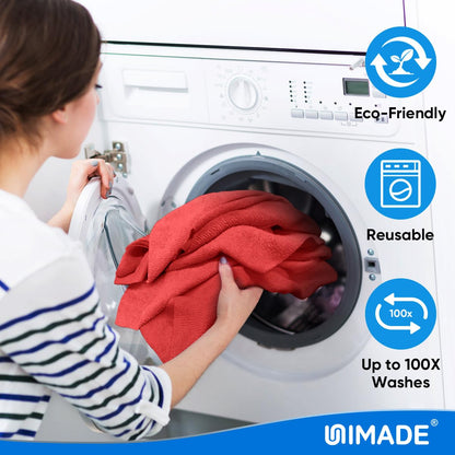 Shop Towels Rags, 150 Pack Reusable Microfiber Cleaning Cloth