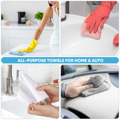 Microfiber Cleaning Cloth 165 Sheets 3 Roll, Cleaning Rags 11×9"