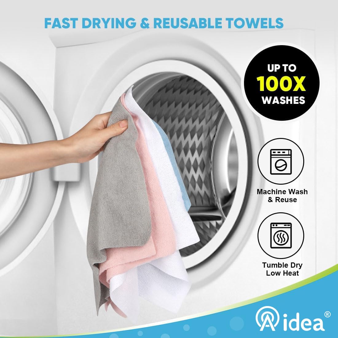 Microfiber Cleaning Cloth 165 Sheets 3 Roll, Cleaning Rags 11×9"