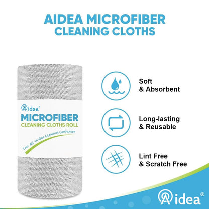 Microfiber Cleaning Cloth 165 Sheets 3 Roll, Cleaning Rags 11×9"
