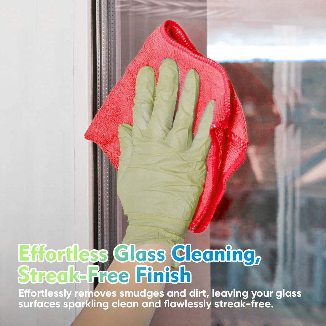Red Microfiber Cleaning Cloth 12 Pack, 12.5 x 12.5 inch Microfiber Towels