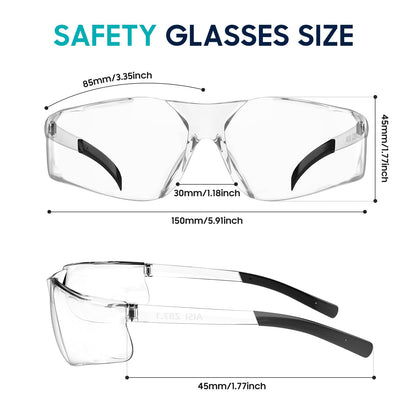Pack Bulk Smoke Safety Glasses, Anti-Fog, UV400, ANSI Z87.1