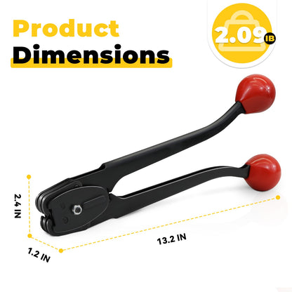 Strapping Sealer/Crimper for 3/4" Steel Strapping Band Manual Banding Tool with 13" Extended Handle
