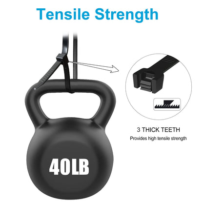 8 inch Zip Ties, 40lbs Tensile Strength, Black Cable Ties