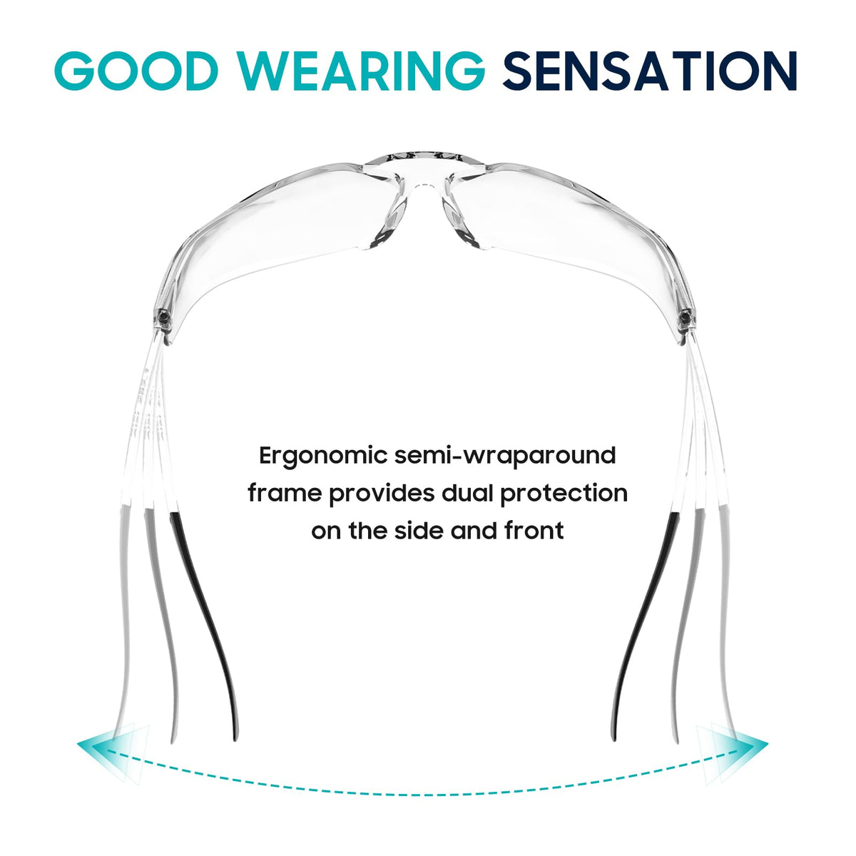 Pack Bulk Smoke Safety Glasses, Anti-Fog, UV400, ANSI Z87.1