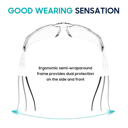Pack Bulk Smoke Safety Glasses, Anti-Fog, UV400, ANSI Z87.1