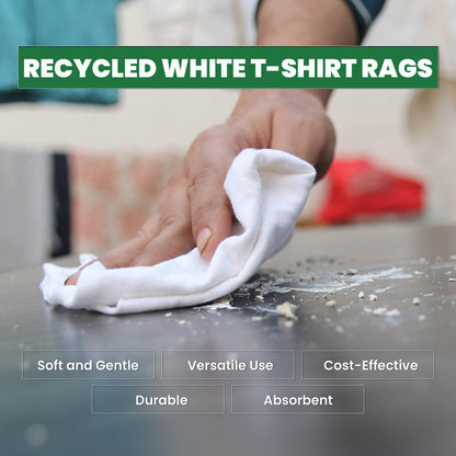 Recycled White T-Shirt Cleaning Rags (50.0 lbs. Box) – Shop Rags Bulk Multipurpose