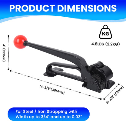 Steel Banding Tool Strapping Tensioner - Strapping Tool Feedwheel-Type Banding Tensioner for 3/4" Width Metal Banding