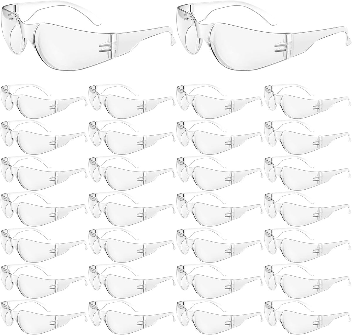 30 Pack Clear Safety Glasses for Men Women, ANSI Z87.1 Work Glasses