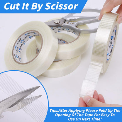 16 Rolls Strapping Tape 1 Inch x 60 Yards 5.5 Mil Fiberglass Tape
