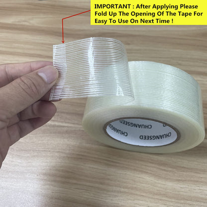 6-Pack Mono Filament Strapping Tape 6.2mil x 2Inch x 60yds Commodity Grade Heavy Duty Transparent Reinforced Fiberglass Tape