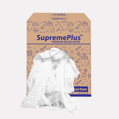 Recycled White T-Shirt Cleaning Rags (50.0 lbs. Box) – Shop Rags Bulk Multipurpose