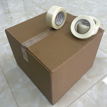 6-Pack Mono Filament Strapping Tape 6.2mil x 2Inch x 60yds Commodity Grade Heavy Duty Transparent Reinforced Fiberglass Tape