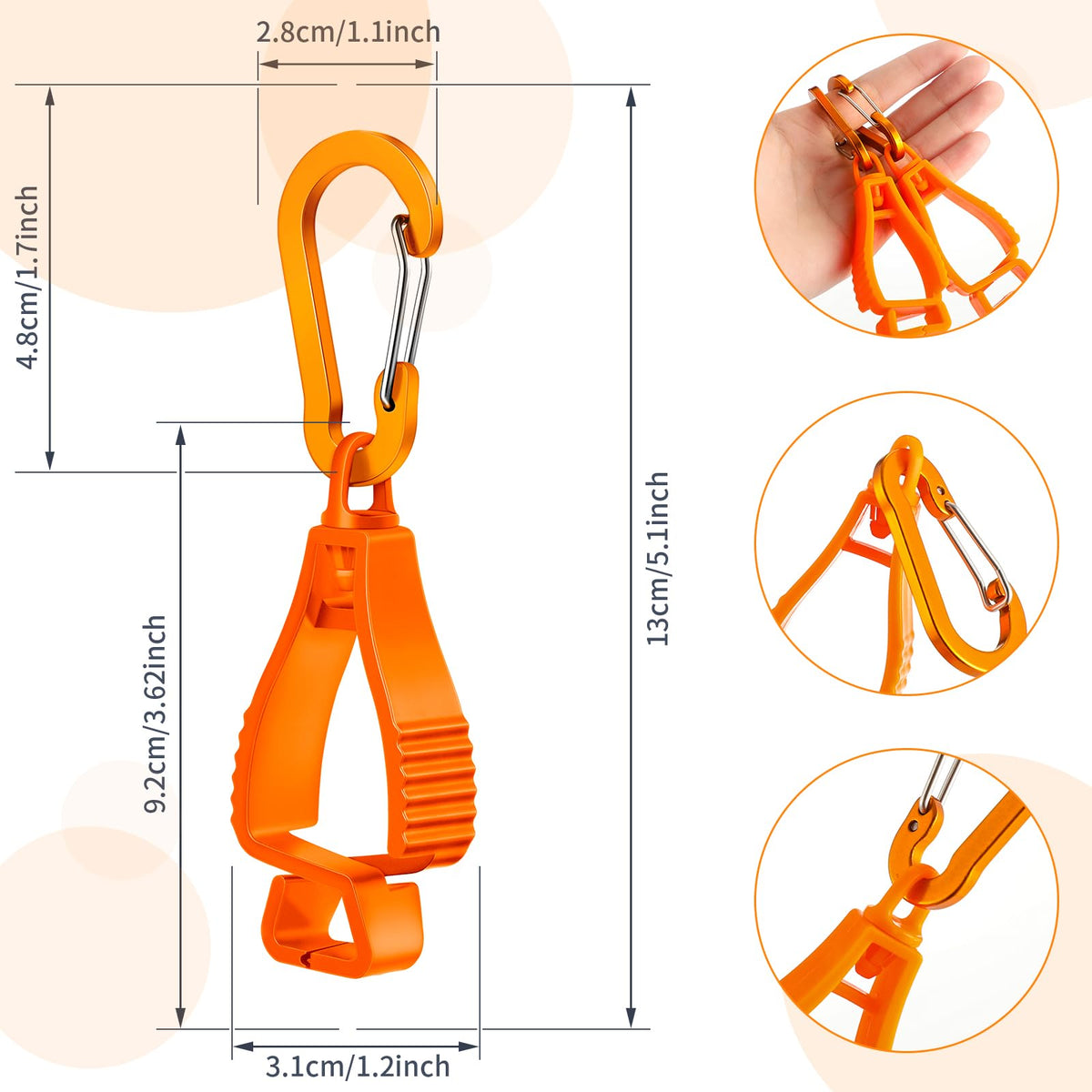 Glove Clips for Work, Belt, and Pants