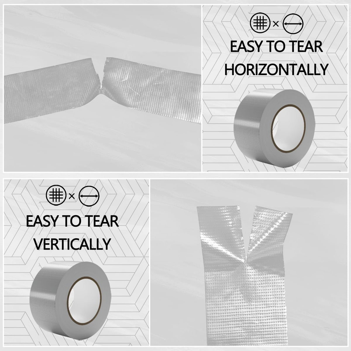 24-Pack Silver Heavy Duty Gray Duct Tape, 2 Inch x 720 Yd All Weather