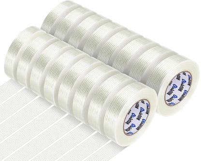16 Rolls Strapping Tape 1 Inch x 60 Yards 5.5 Mil Fiberglass Tape