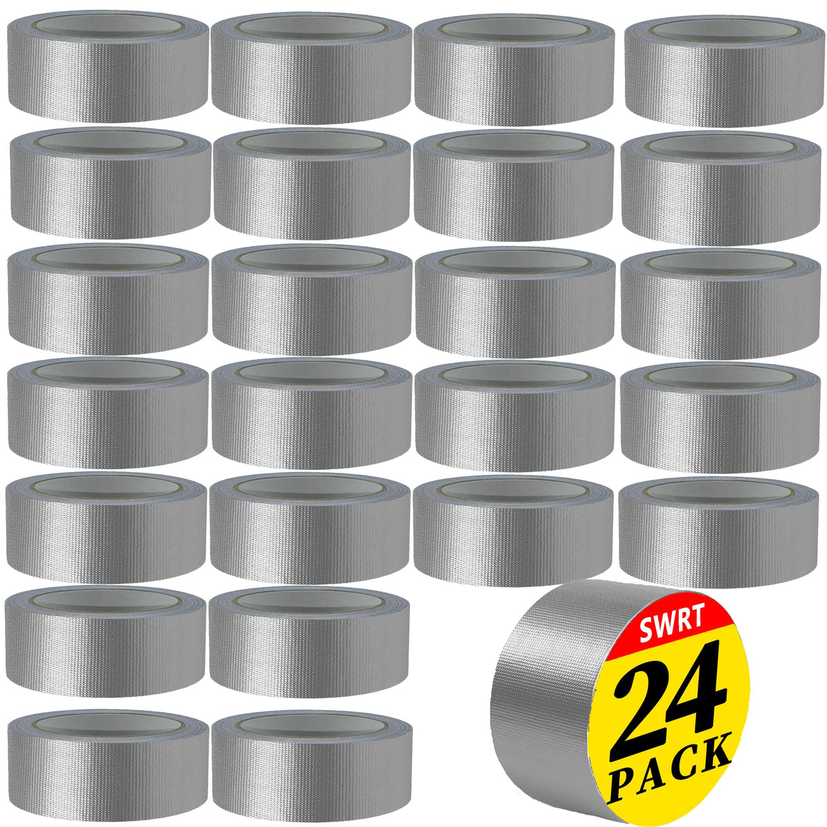 24-Pack Silver Heavy Duty Gray Duct Tape, 2 Inch x 720 Yd All Weather
