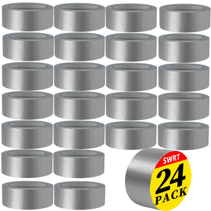 24-Pack Silver Heavy Duty Gray Duct Tape, 2 Inch x 720 Yd All Weather
