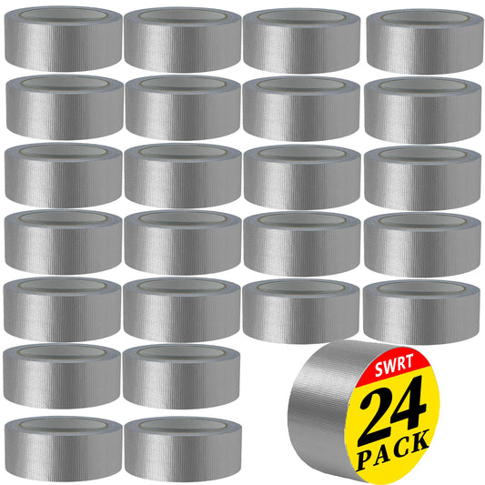 24-Pack Silver Heavy Duty Gray Duct Tape, 2 Inch x 720 Yd All Weather